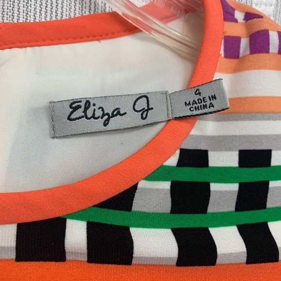 Eliza J Multi Color Geometric‎ Dress Size 4 - Picture 3 of 7